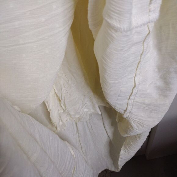 Knox Rose Swiss Dot Cream 3/4 Sleeve Maxi Dress Plus Size 2X Hippie Prairie Boho - Picture 6 of 12